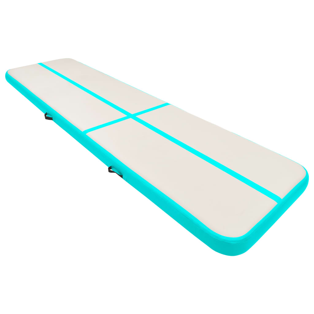 Mat de gymnastique Vidaxl avec pompe gonflable 800x100x15 cm vert PVC