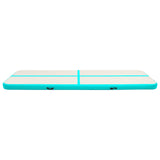 Vidaxl gymnastiekmat met pomp opblaasbaar 800x100x15 cm pvc groen