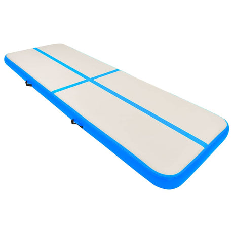 Vidaxl gymnastiekmat met pomp opblaasbaar 300x100x20 cm pvc blauw