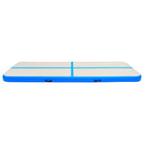 Vidaxl gymnastiekmat met pomp opblaasbaar 300x100x20 cm pvc blauw