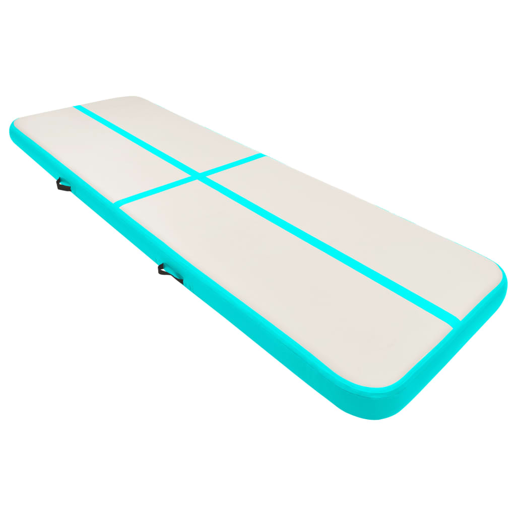 Vidaxl Gymnastics Mat med pump Uppblåsbar 300x100x20 cm PVC Green