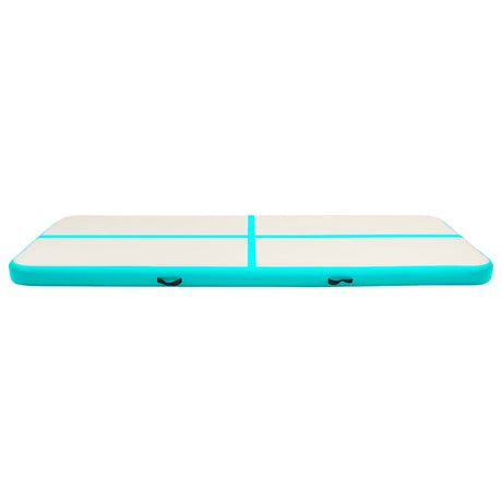 Vidaxl gymnastiekmat met pomp opblaasbaar 300x100x20 cm pvc groen