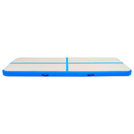 Vidaxl gymnastiekmat met pomp opblaasbaar 400x100x20 cm pvc blauw