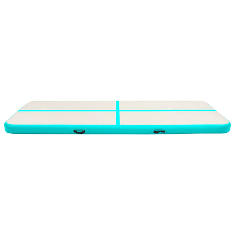 Vidaxl gymnastiekmat met pomp opblaasbaar 400x100x20 cm pvc groen