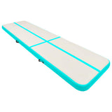 Vidaxl gymnastiekmat met pomp opblaasbaar 600x100x20 cm pvc groen