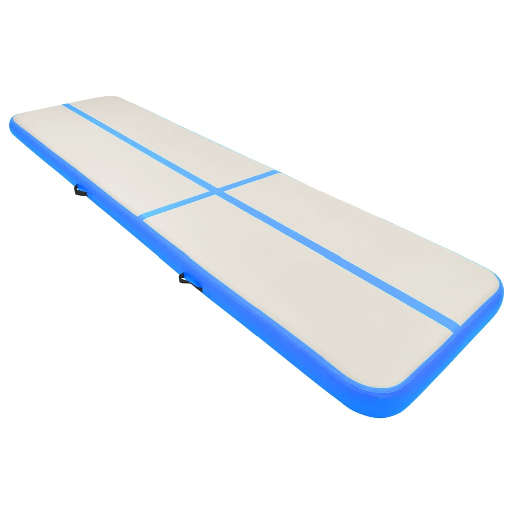 Mat de gymnastique Vidaxl avec pompe gonflable 800x100x20 cm en PVC bleu