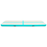 Vidaxl gymnastiekmat met pomp opblaasbaar 800x100x20 cm pvc groen