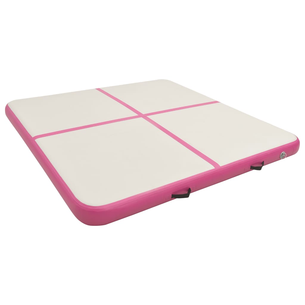 Mat de gymnastique Vidaxl avec pompe gonflable 200x200x10 cm PVC rose