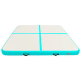 Vidaxl gymnastiekmat met pomp opblaasbaar 200x200x10 cm pvc groen