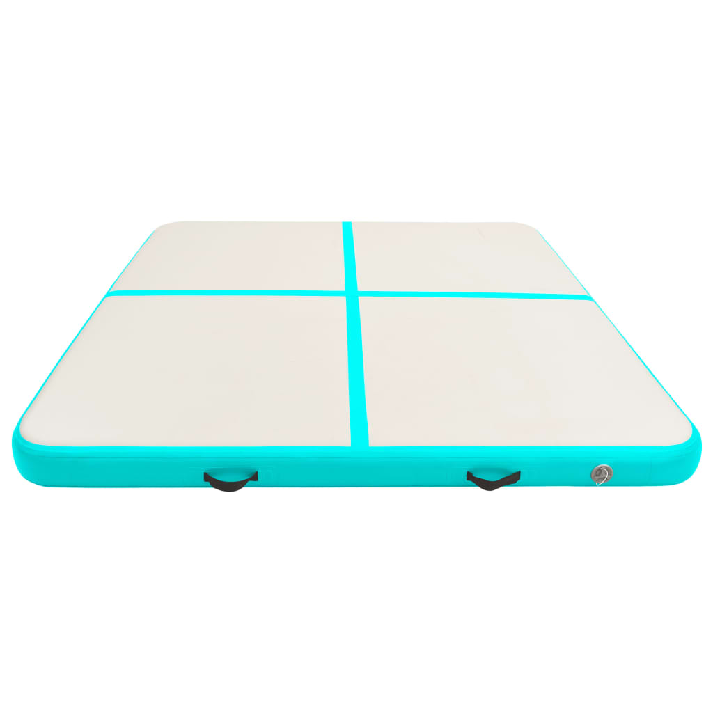 Mat de gymnastique Vidaxl avec pompe gonflable 200x200x20 cm en PVC vert