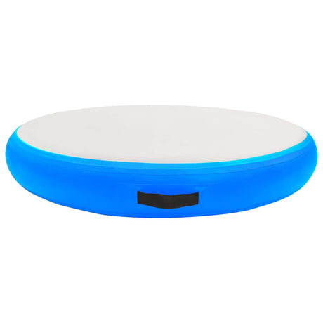 Vidaxl gymnastiekmat met pomp opblaasbaar 100x100x10 cm pvc blauw