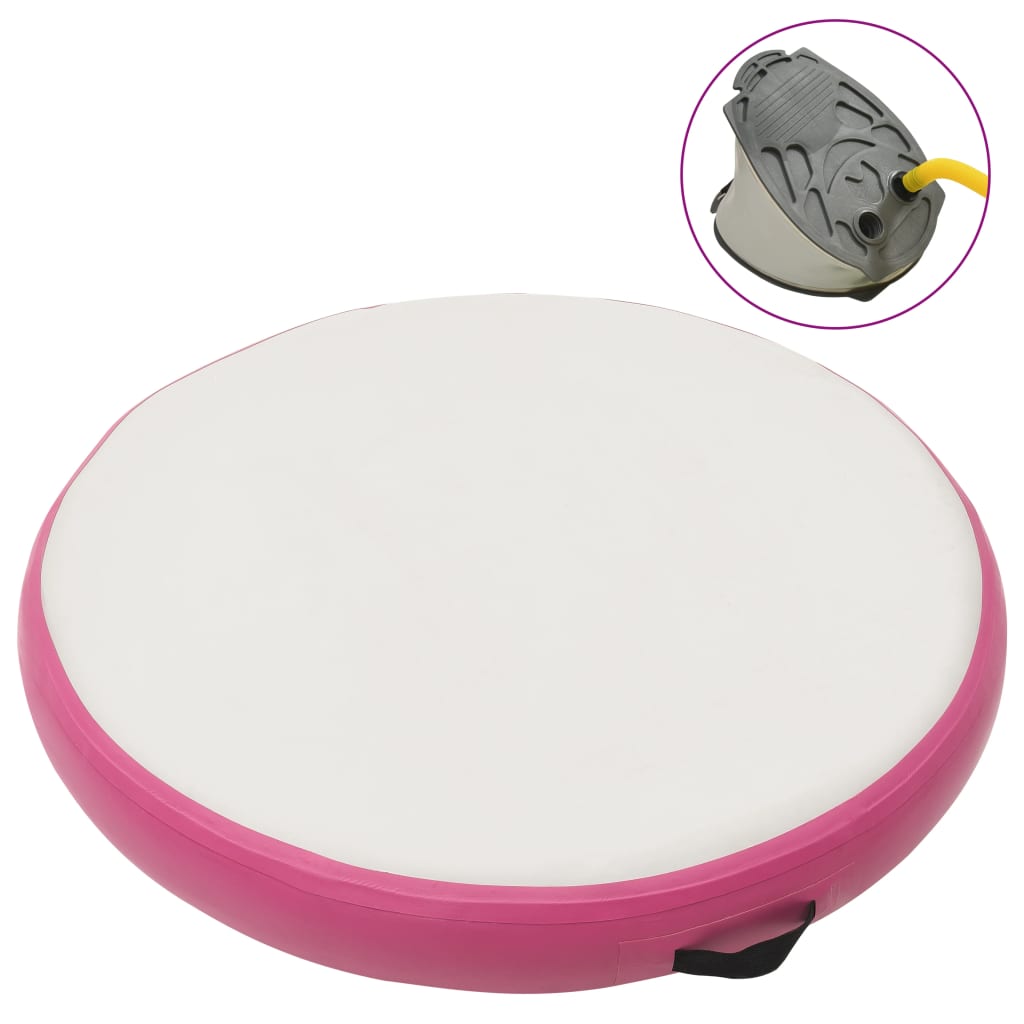 Vidaxl Gymnastikmatta med pump Uppblåsbar 100x100x15 cm PVC Pink