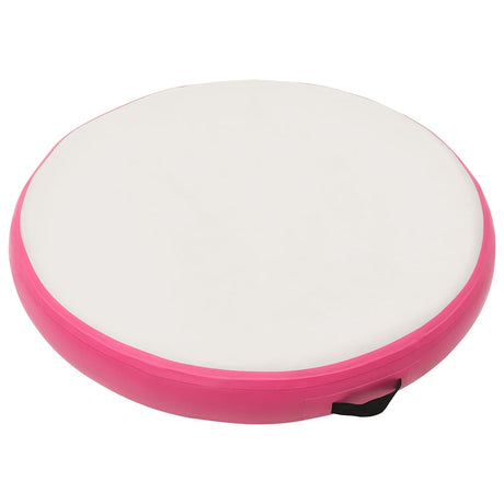Vidaxl gymnastiekmat met pomp opblaasbaar 100x100x15 cm pvc roze