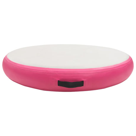 Vidaxl gymnastiekmat met pomp opblaasbaar 100x100x15 cm pvc roze