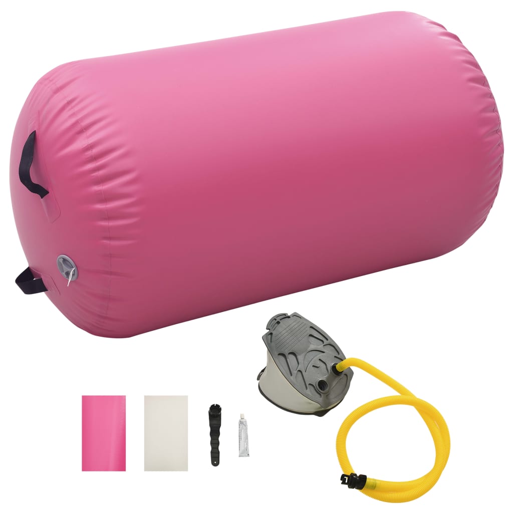 Rôle de la gymnastique Vidaxl avec pompe gonflable 100x60 cm PVC rose