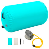 Vidaxl gymnastikkrolle med pumpe oppblåsbar 100x60 cm PVC grønn