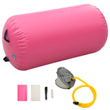 Vidaxl gymnastikrolle med pumpe oppustelig 120x75 cm PVC lyserød