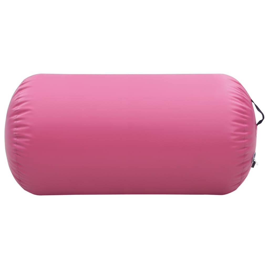 VIDAXL Gymnastics Rolle mit Pumpen aufblasbar 120 x 75 cm PVC Pink