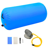 Vidaxl gymnastiekrol met pomp opblaasbaar 120x75 cm pvc blauw