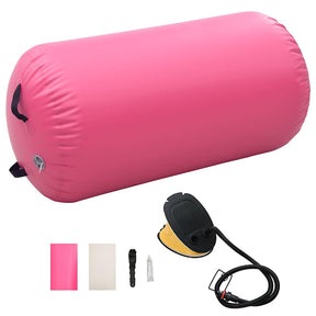 Vidaxl gymnastiekrol met pomp opblaasbaar 120x90 cm pvc roze