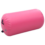 Vidaxl gymnastikkrolle med pumpe oppblåsbar 120x90 cm PVC rosa