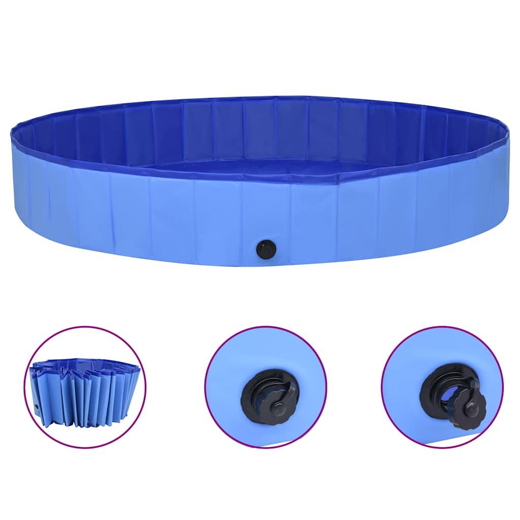 Vidaxl chien piscine pliable 300x40 cm PVC bleu