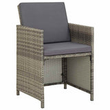 Vidaxl tuinstoelen 2 st met kussens poly rattan grijs