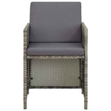 Vidaxl tuinstoelen 2 st met kussens poly rattan grijs