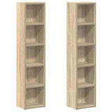 Vidaxl cd-kasten 2 st 21x16x93,5 spaanplaat sonoma eikenkleurig