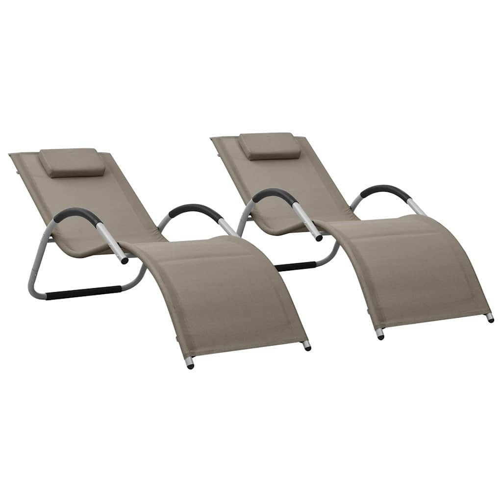 Vidaxl ligbedden 2 st textileen taupe en grijs