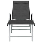 Vidaxl ligbed textileen en aluminium zwart