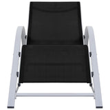 Vidaxl ligbedden 2 st met tafel aluminium zwart