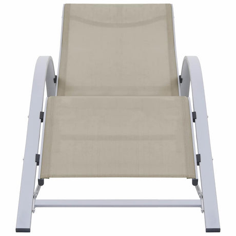 Vidaxl ligbed textileen en aluminium crèmekleurig