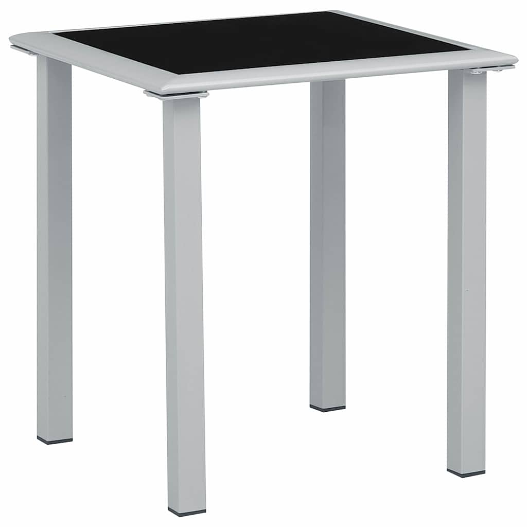 Vidaxl tuintafel 41x41x45 cm staal en glas zwart en zilverkleurig