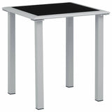 Vidaxl tuintafel 41x41x45 cm staal en glas zwart en zilverkleurig