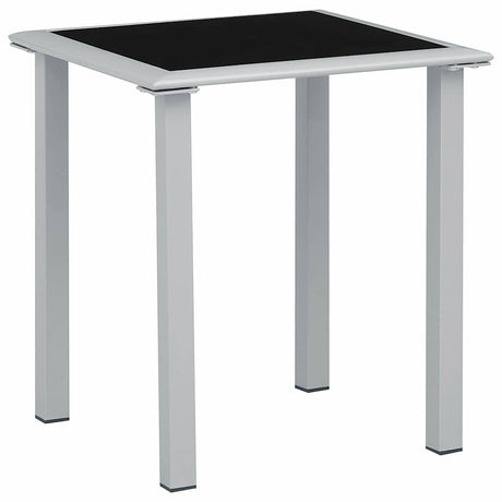 Vidaxl tuintafel 41x41x45 cm staal en glas zwart en zilverkleurig