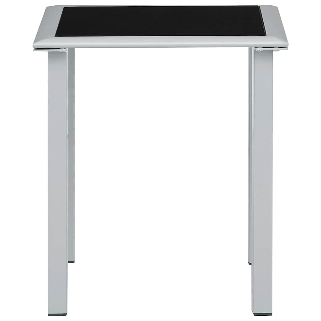 Vidaxl tuintafel 41x41x45 cm staal en glas zwart en zilverkleurig
