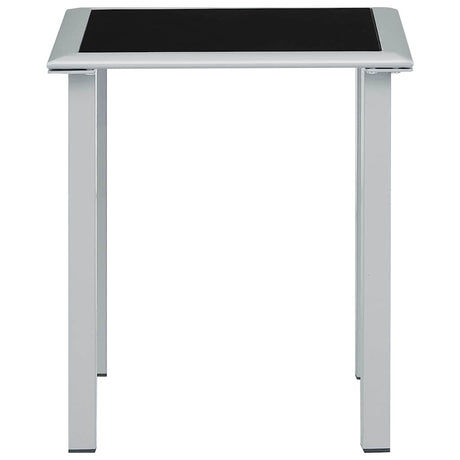 Vidaxl tuintafel 41x41x45 cm staal en glas zwart en zilverkleurig