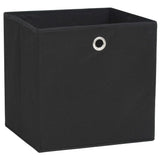 Scatole di archiviazione Vidaxl 10 pezzi 28x28x28 cm tessuto non tessuto nero