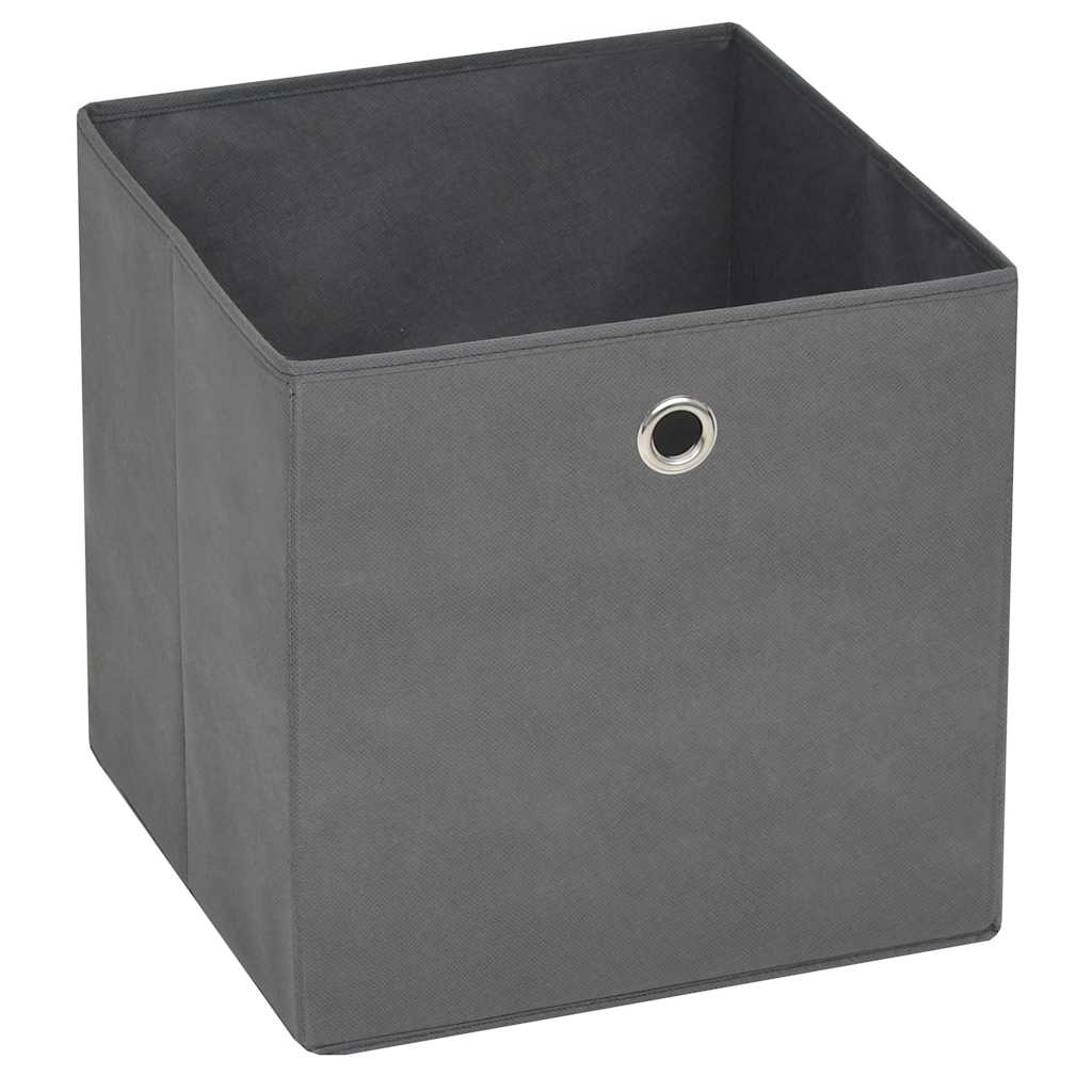 Vidaxl opbergboxen 10 st 28x28x28 cm nonwoven stof grijs
