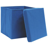 Cajas de almacenamiento de Vidaxl con tapa 4 PCS 28x28x28 cm azul