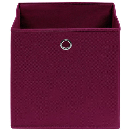 Vidaxl opbergboxen 4 st 28x28x28 cm nonwoven stof donkerrood
