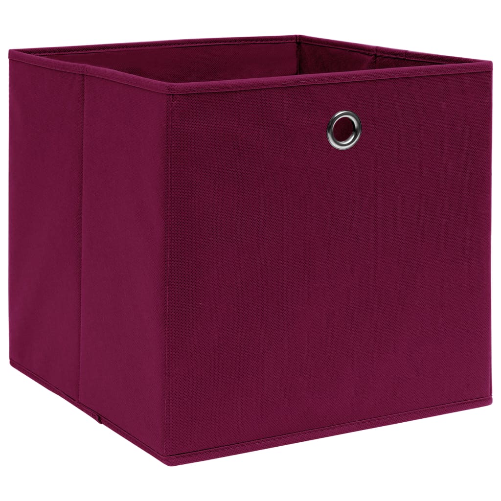 Vidaxl storage boxes 10 st 28x28x28 cm nonwoven fabric dark red