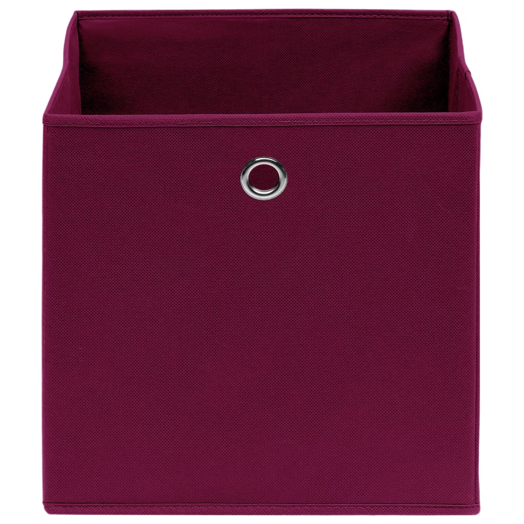 Vidaxl storage boxes 10 st 28x28x28 cm nonwoven fabric dark red