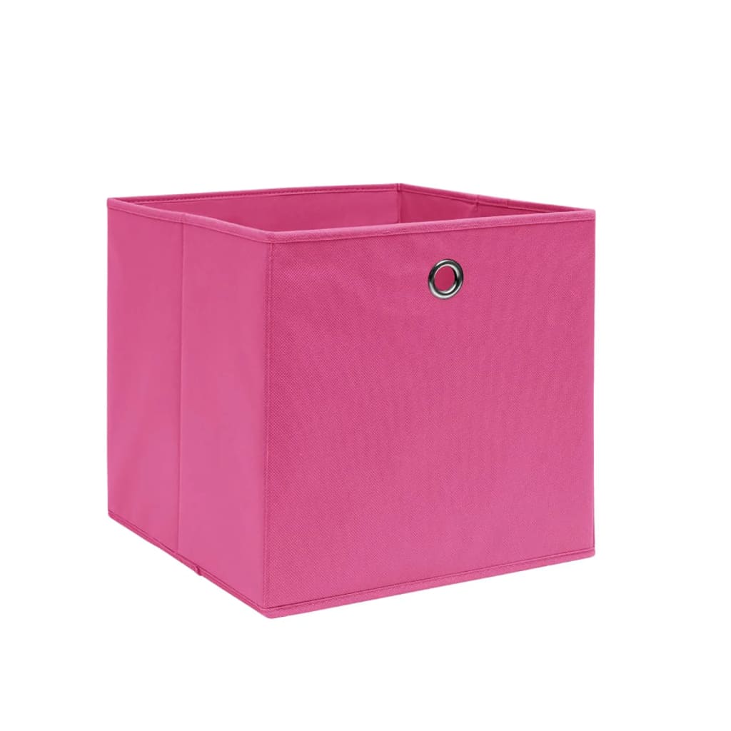 Scatole di archiviazione Vidaxl 4 pezzi 28x28x28 cm tessuto non tessuto rosa