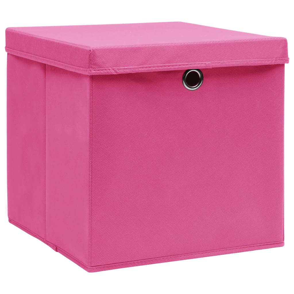 VIDAXL -Speicherboxen mit Deckel 4 PCs 28x28x28 cm Pink