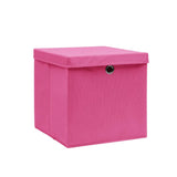 Vidaxl -Speicherboxen mit Deckel 10 ST 28x28x28 cm Pink