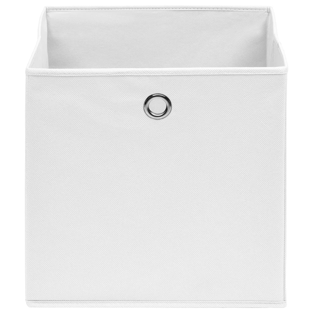 Boîtes de rangement Vidaxl 4 PCS 28X28X28 CM Tissu non tissé blanc