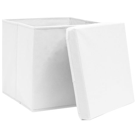 Vidaxl opbergboxen met deksel 4 st 28x28x28 cm wit