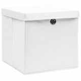 Vidaxl opbergboxen met deksel 10 st 28x28x28 cm wit